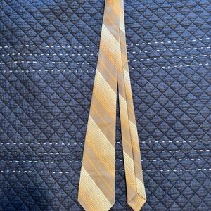 Vintage Cartier Tan and Brown Striped Tie